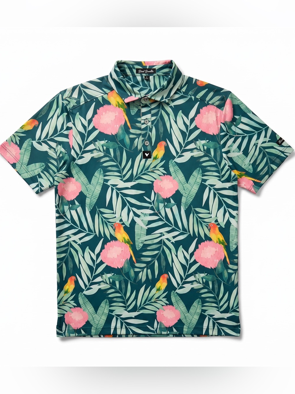 Bad Birdie Golf Polo Shirt Men’s M Green Stretch Performance Logo Short Sleeve